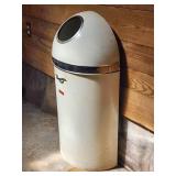 White Half Round Trash Can