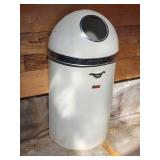 White Half Round Trash Can