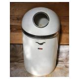 White Half Round Trash Can
