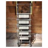 Rolling Storage Rack with 6 Bins