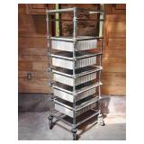 Rolling Storage Rack with 6 Bins