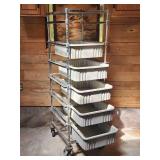 Rolling Storage Rack with 6 Bins