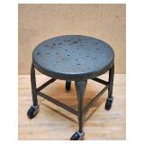 Rolling OD Green Military Stool