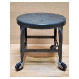 Rolling OD Green Military Stool