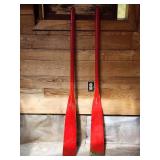 Pair of Red Vintage Wooden Ors