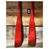 Pair of Red Vintage Wooden Ors