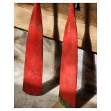 Pair of Red Vintage Wooden Ors
