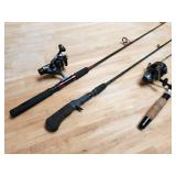 (3) Fishing Poles with (2) Fishing Reels