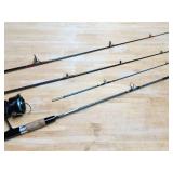 (3) Fishing Poles with (2) Fishing Reels