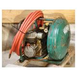 Rol-Air 1-1/2 Hp Pancake Air Compressor with Hose on a Rolling Base