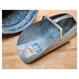 Small Galvanized Trash Can with Scoop