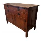U - Vintage Oak Cabinet / Commode / Wash sTand with Drawers and Cabinet Doors