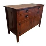 U - Vintage Oak Cabinet / Commode / Wash sTand with Drawers and Cabinet Doors
