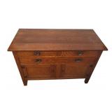 U - Vintage Oak Cabinet / Commode / Wash sTand with Drawers and Cabinet Doors