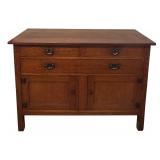 U - Vintage Oak Cabinet / Commode / Wash sTand with Drawers and Cabinet Doors