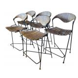 K - Set of 5 Vintage Arthur Umanoff Barstools