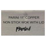 L - Parini Copper Nonstick Wok with Lid