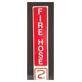 L - Set of 3 Vintage Metal Signs - No Speed Limit, Fire Hose, Free Beer Tomorrow
