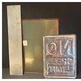 L - Set of 3 Vintage Metal Signs - No Speed Limit, Fire Hose, Free Beer Tomorrow