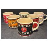 L - Set of 6 Yester Year by Westwood Coffee Advertising Mugs