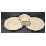 K - Vintage Wedgwood Amherst Bone China Serving Set with Platters, Bowls, Sugar and Creamer