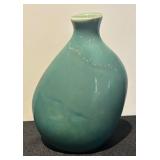L - Set of 3 Vintage Teal Ceramic Vases