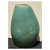 L - Set of 3 Vintage Teal Ceramic Vases