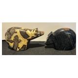 L - Pair of Stone Animal Carvings