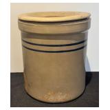 L - Vintage Stoneware Crock with Lid