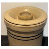 L - Vintage Stoneware Crock with Lid