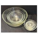 L -Vintage Duralex Glass Nesting Mixing Bowl Set