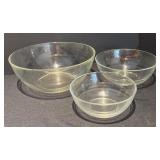 L -Vintage Duralex Glass Nesting Mixing Bowl Set