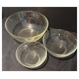 L -Vintage Duralex Glass Nesting Mixing Bowl Set