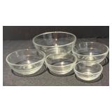 L -Vintage Duralex Glass Nesting Mixing Bowl Set