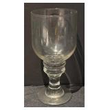 Set of 5 Clear Glass Goblet Stemware