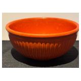 L - Set of 3 Vintage Ribbed Nesting Bowls Turquoise and Orange