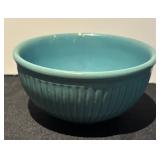 L - Set of 3 Vintage Ribbed Nesting Bowls Turquoise and Orange