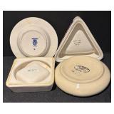 L - Set of 4 Vintage Advertising Ashtrays Including Cognac Roy and Cinzano