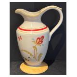 K - Waterford Great Room Formosa Ceramic Pitcher with Floral Design