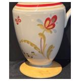 K - Waterford Great Room Formosa Ceramic Pitcher with Floral Design
