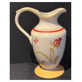 K - Waterford Great Room Formosa Ceramic Pitcher with Floral Design