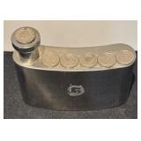 K - Set of 4 Vintage Metal Flasks including Cutty and Courvoisier