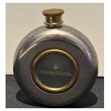 K - Set of 4 Vintage Metal Flasks including Cutty and Courvoisier