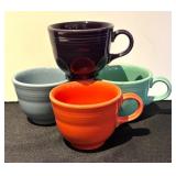 K - Set of 4 Fiesta Ceramic Cups in Assorted Colors