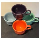 K - Set of 4 Fiesta Ceramic Cups in Assorted Colors