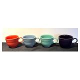 K - Set of 4 Fiesta Ceramic Cups in Assorted Colors