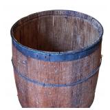 K - Vintage Wooden Barrel with Metal Bands
