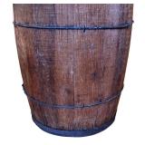 K - Vintage Wooden Barrel with Metal Bands