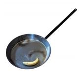 K - Extra Large 46-Inch Vintage Metal Pan with Long Handle