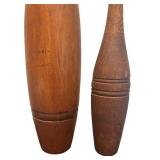 K - Pair of Vintage Wooden Pins